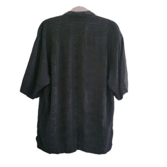Tommy Bahama 100% Silk Button Down Shirt Men's L Black Floral Hawaiian Resort - Picture 5 of 8